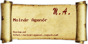 Molnár Agenór névjegykártya